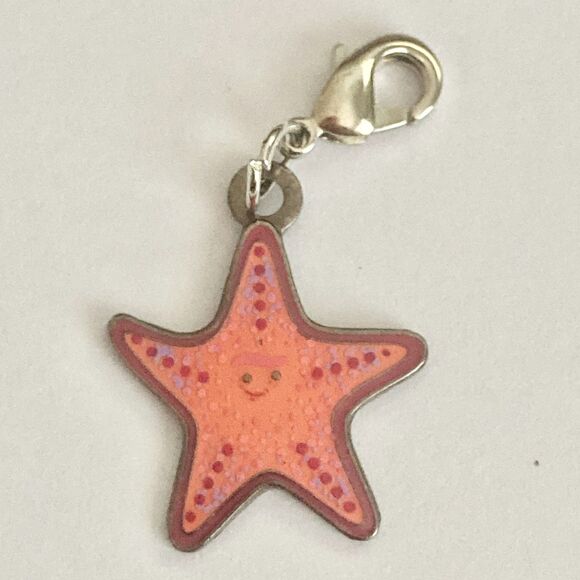 Vintage Disney Peach Starfish Finding Nemo Clip On Charm Zipper Pull Bag Signed - Picture 7 of 8